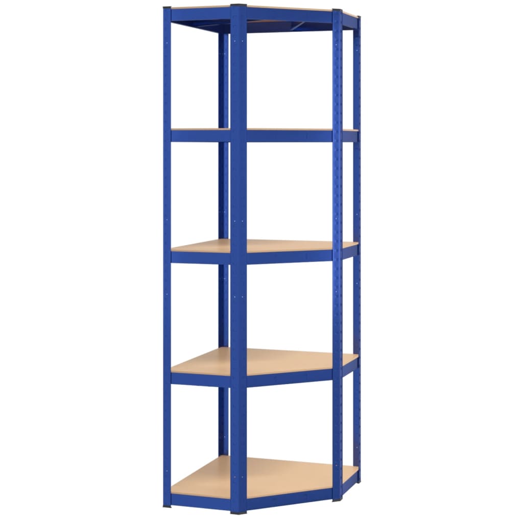 Vidaxl Hoekrek 5 couches en acier et bleu en bois transformé