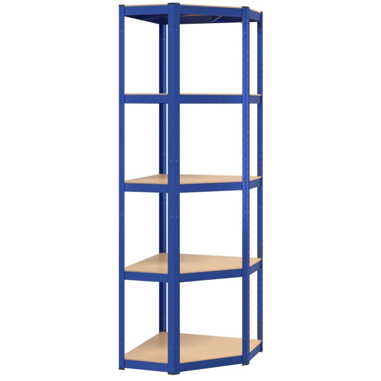 Vidaxl Hoekrek 5 couches en acier et bleu en bois transformé
