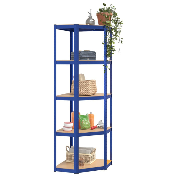 Vidaxl Hoekrek 5 couches en acier et bleu en bois transformé