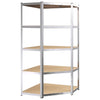 Rack d'angle Vidaxl Robuste en acier à 5 couches et en argent en bois transformé de couleur