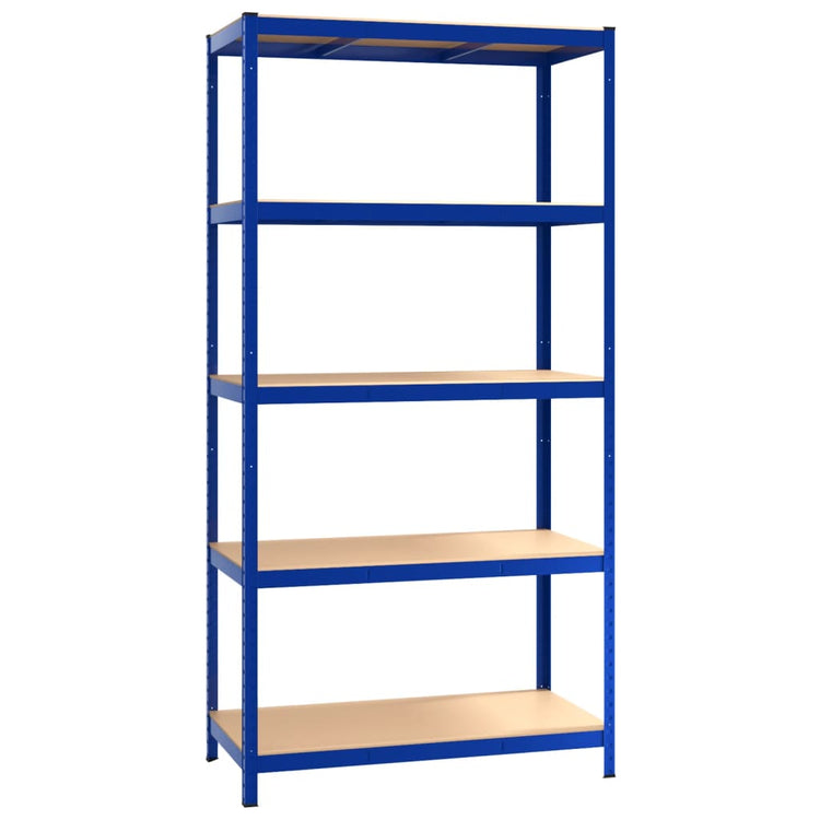 Rack de stockage Vidaxl en acier à 5 couches et bleu en bois transformé