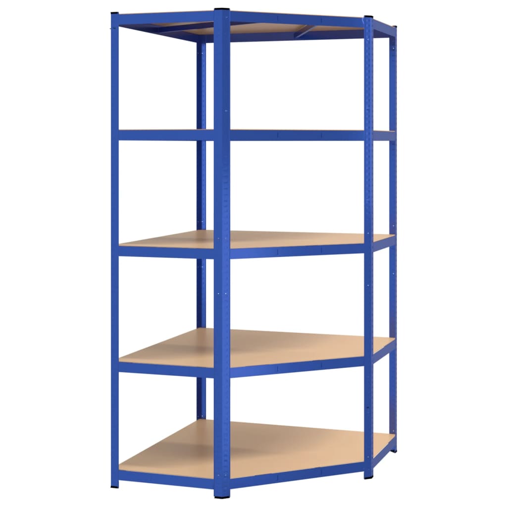 Vidaxl Hoekrek 5 couches en acier et bleu en bois transformé