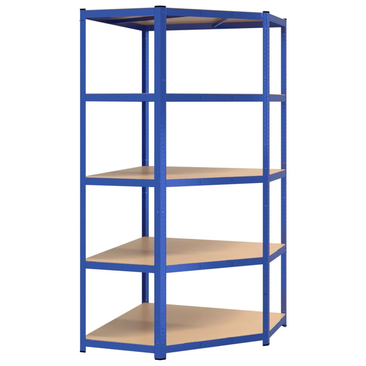 Vidaxl Hoekrek 5 couches en acier et bleu en bois transformé