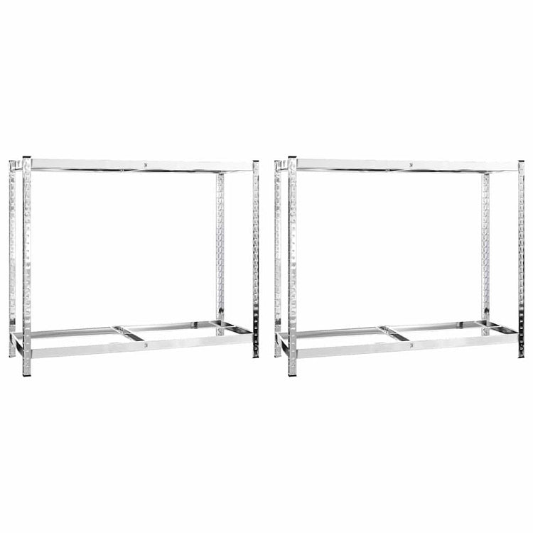 Racks de pneus Vidaxl 2 couches 2 PCS 110x40x110 cm en acier argenté coloré