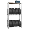 Racks de pneus Vidaxl 2 couches 2 PCS 110x40x180 cm en acier argenté coloré