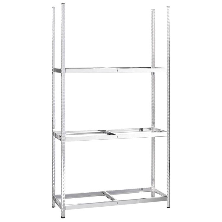 Vidaxl Tire Rack à 3 couches 110x40x200 cm en acier en argent coloré