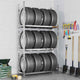 Vidaxl Tire Rack à 3 couches 110x40x200 cm en acier en argent coloré