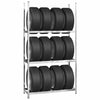 Racks de pneus Vidaxl 3 couches 2 PCS 110x40x200 cm en acier en argent coloré