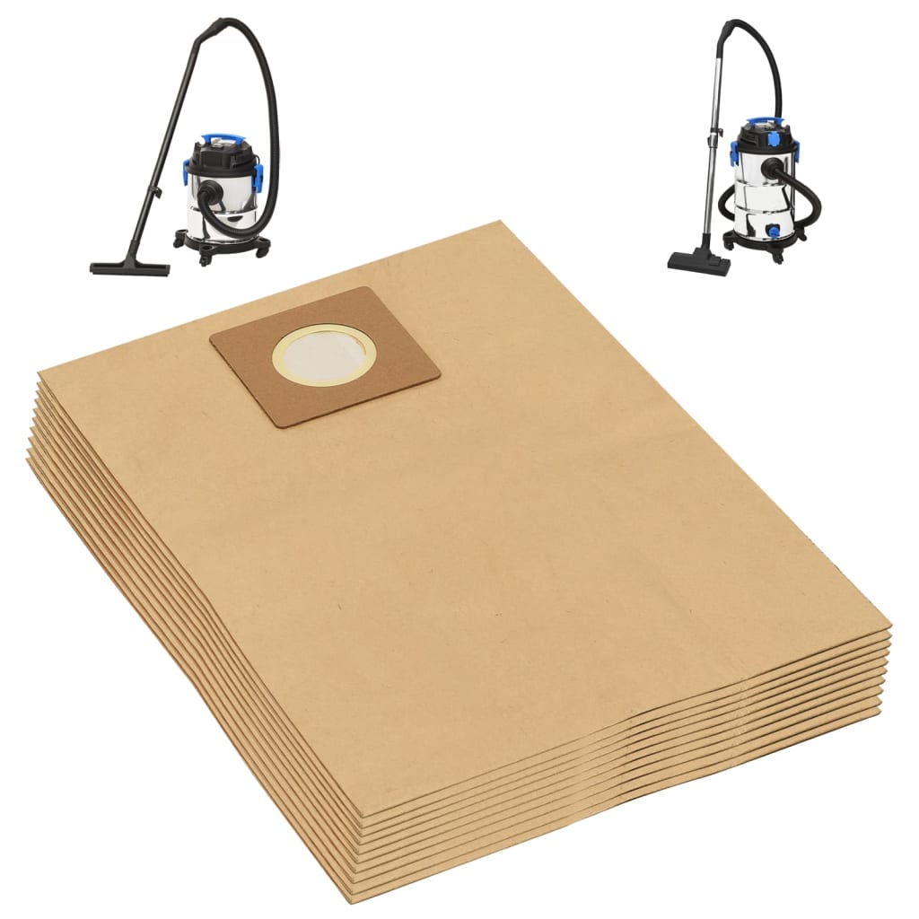 VidaXL sacs d'aspirateur pour aspirateur eau et poussière 10 pièces marron