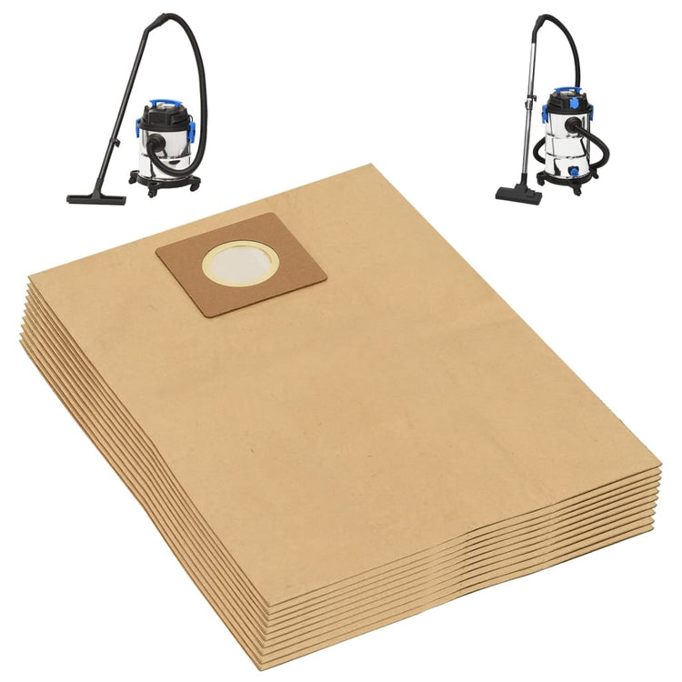 VidaXL sacs d'aspirateur pour aspirateur eau et poussière 10 pièces marron
