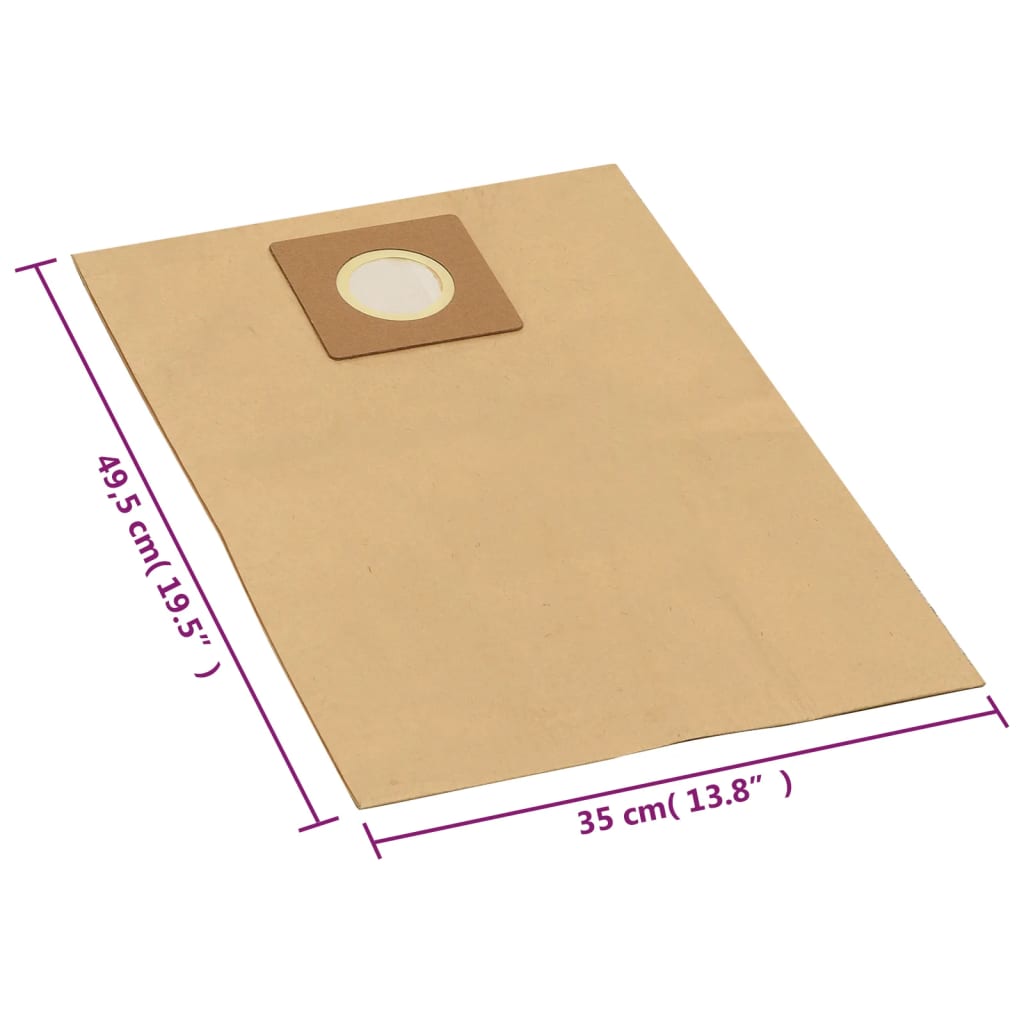 VidaXL sacs d'aspirateur pour aspirateur eau et poussière 10 pièces marron
