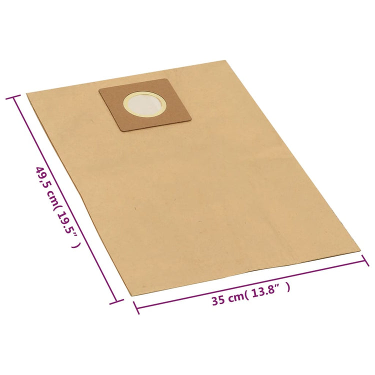 VidaXL sacs d'aspirateur pour aspirateur eau et poussière 10 pièces marron