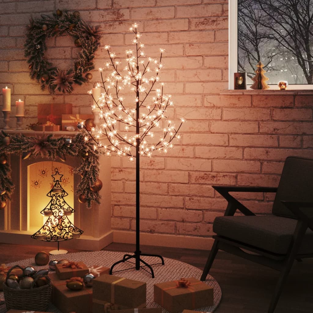 Vidaxl Boom Cherry Blossom 120 LEDS blanc chaud 150 cm