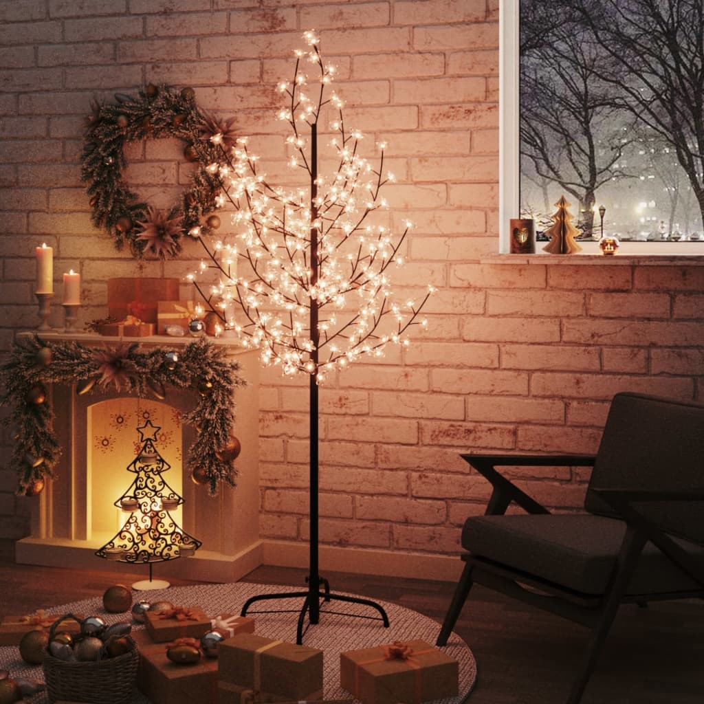 Vidaxl Boom Cherry Blossom 200 LEDS blanc chaud 180 cm