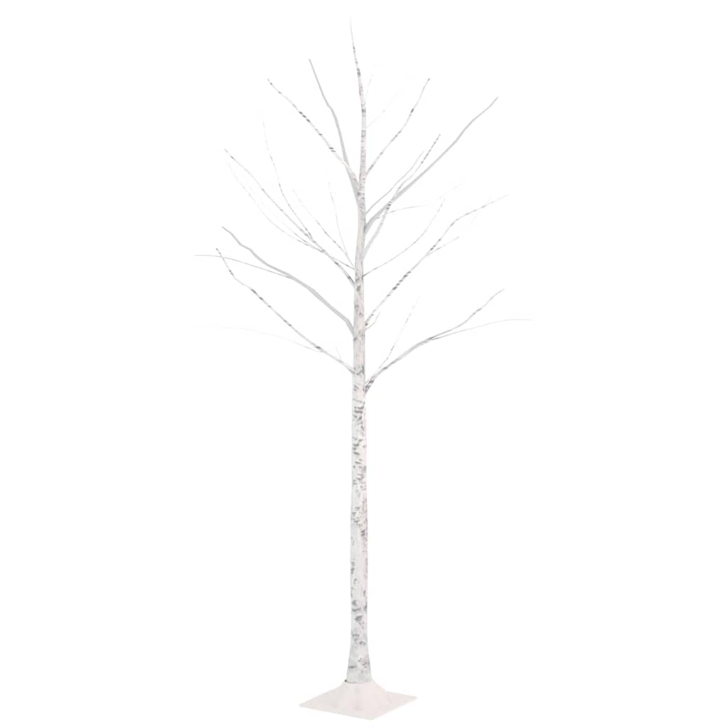 Vidaxl Berkenboom LED 72 LEDS blanc chaud 150 cm blanc