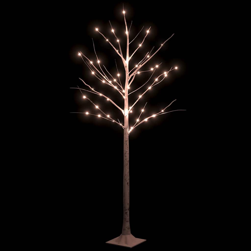 Vidaxl Berkenboom LED 72 LEDS blanc chaud 150 cm blanc