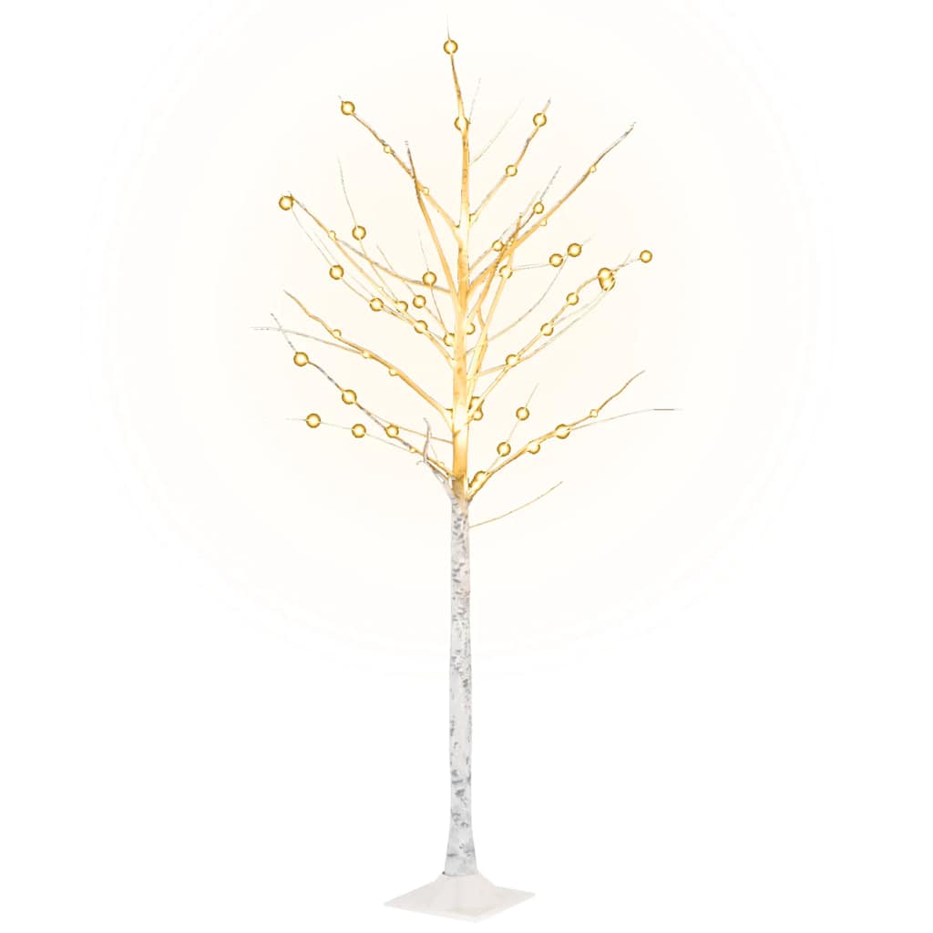 Vidaxl Berkenboom LED 96 LEDS blanc chaud 180 cm blanc