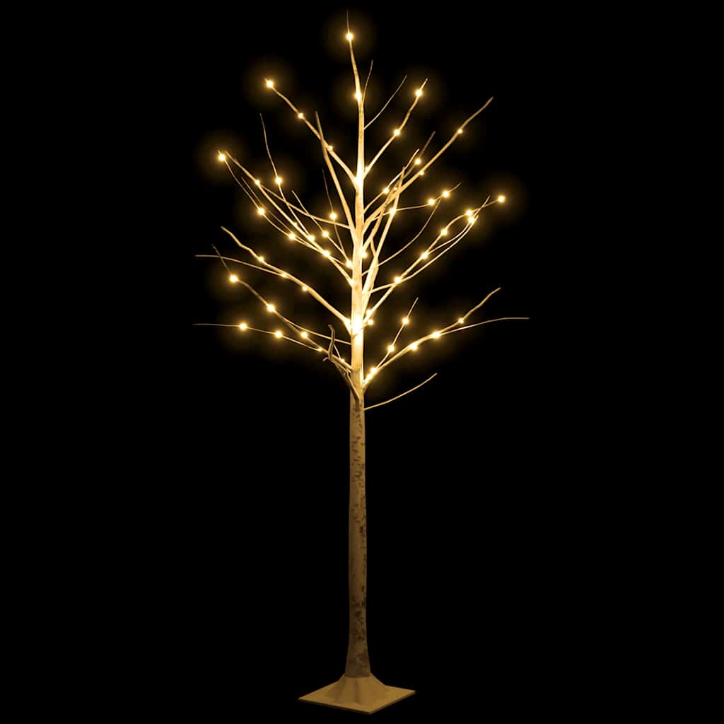 Vidaxl Berkenboom LED 96 LEDS blanc chaud 180 cm blanc