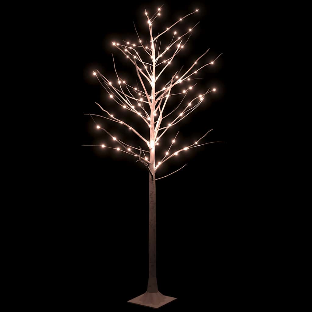 Vidaxl Berkenboom LED 128 LEDS BLANC CHAUD 220 CM BLANC