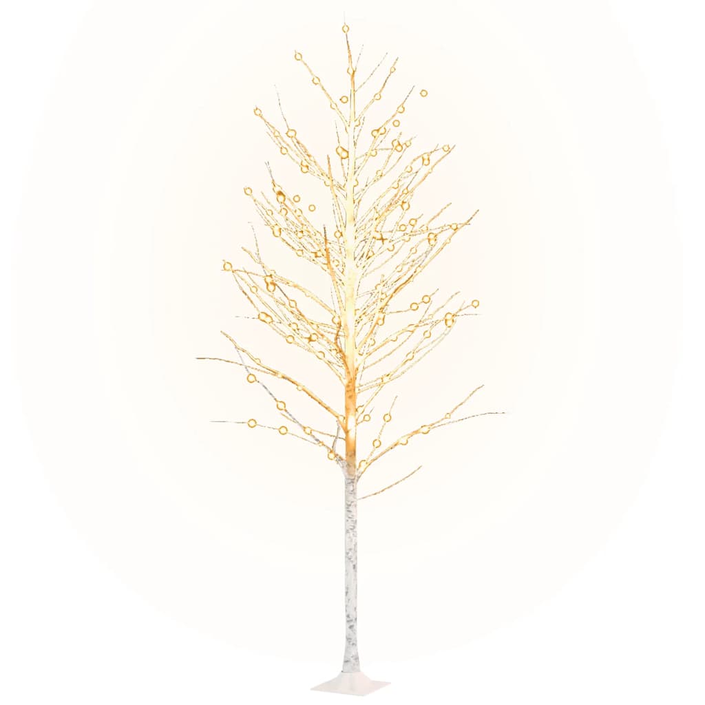 Vidaxl Berkenboom LED 240 LEDS blanc chaud 300 cm blanc