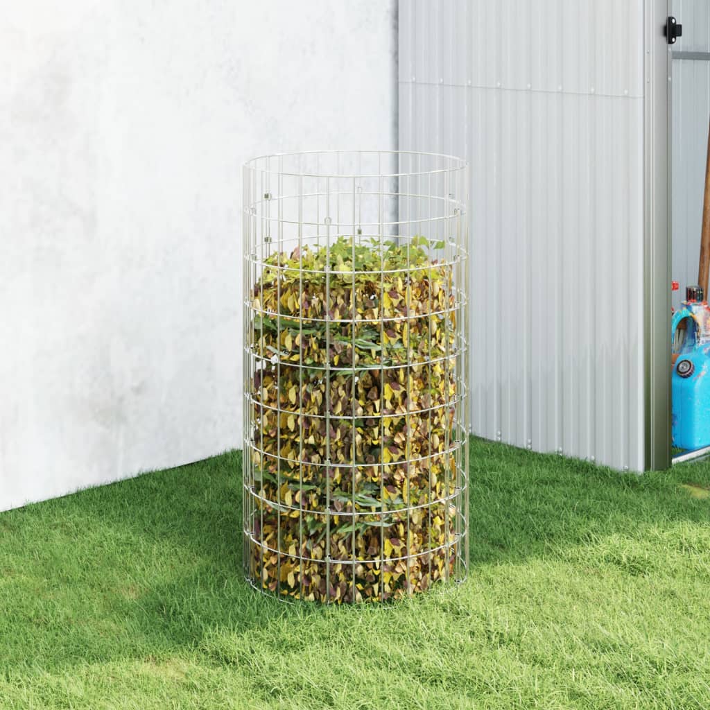 Vidaxl Compost bac Ø50x100 cm acier galvanisé