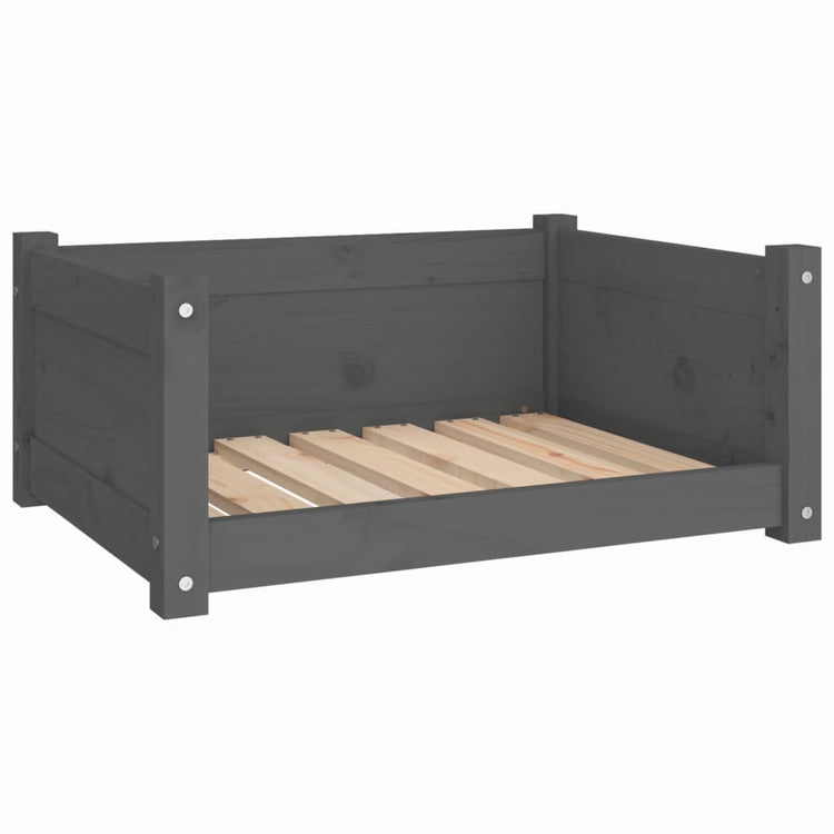 Vidaxl Dog Basket 65.5x50.5x28 cm Gris de pin solide