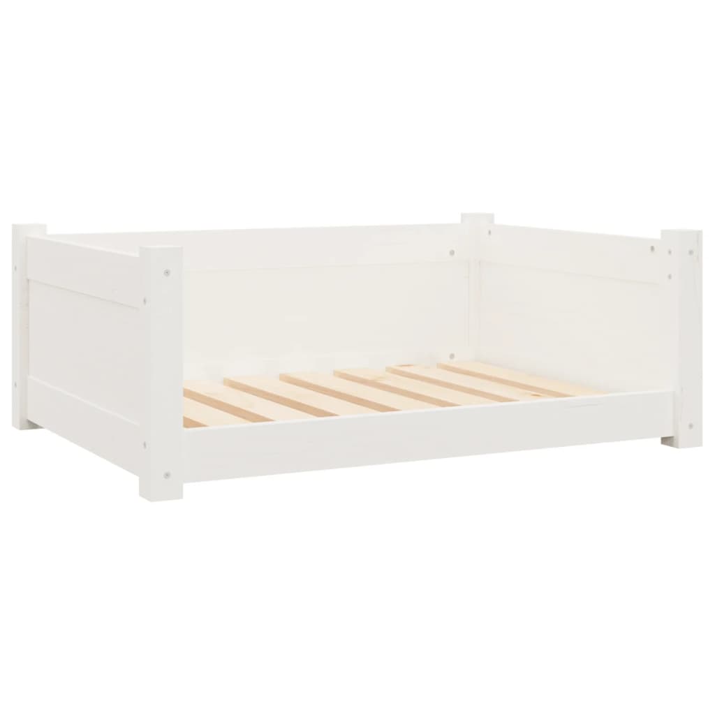 Vidaxl Dog Basket 75.5x55.5x28 cm Pine solide blanc