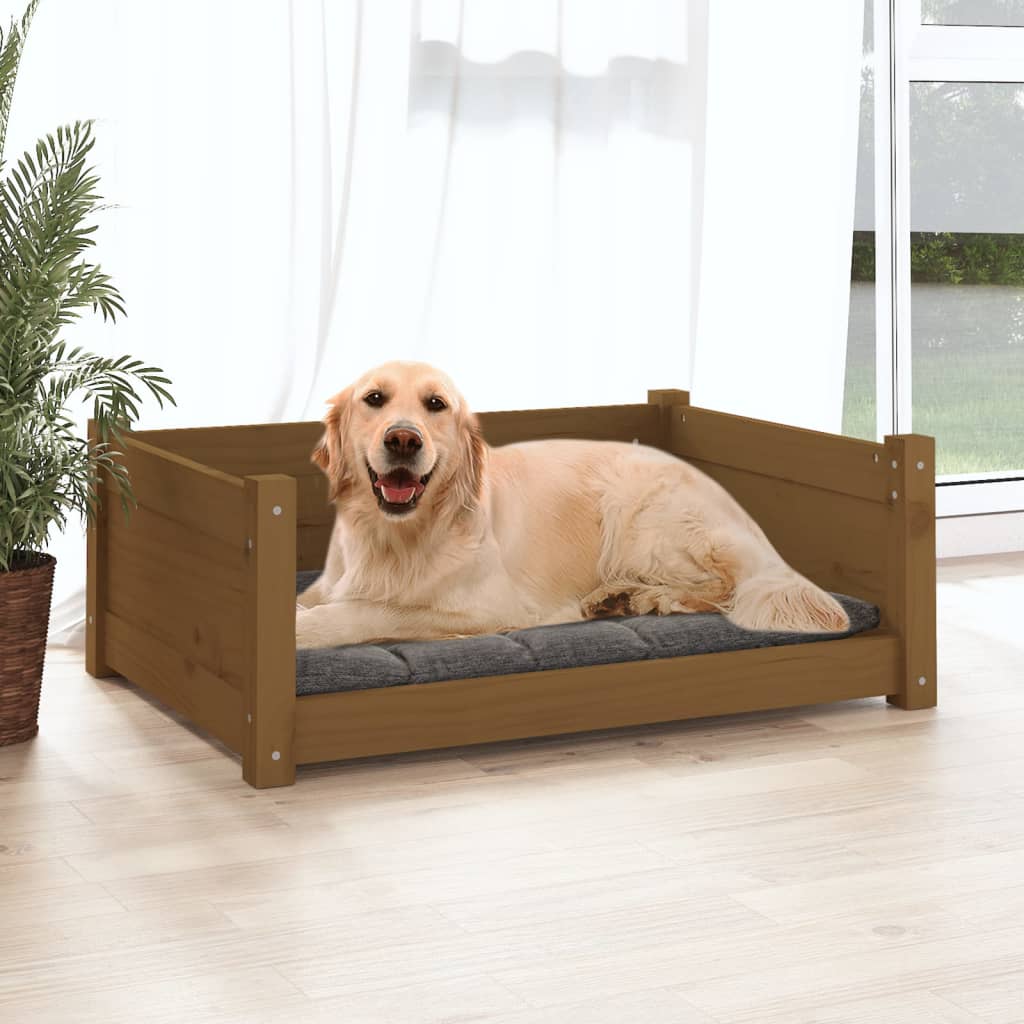 Vidaxl Dog Basket 75.5x55.5x28 cm Pine solide Honey Brown
