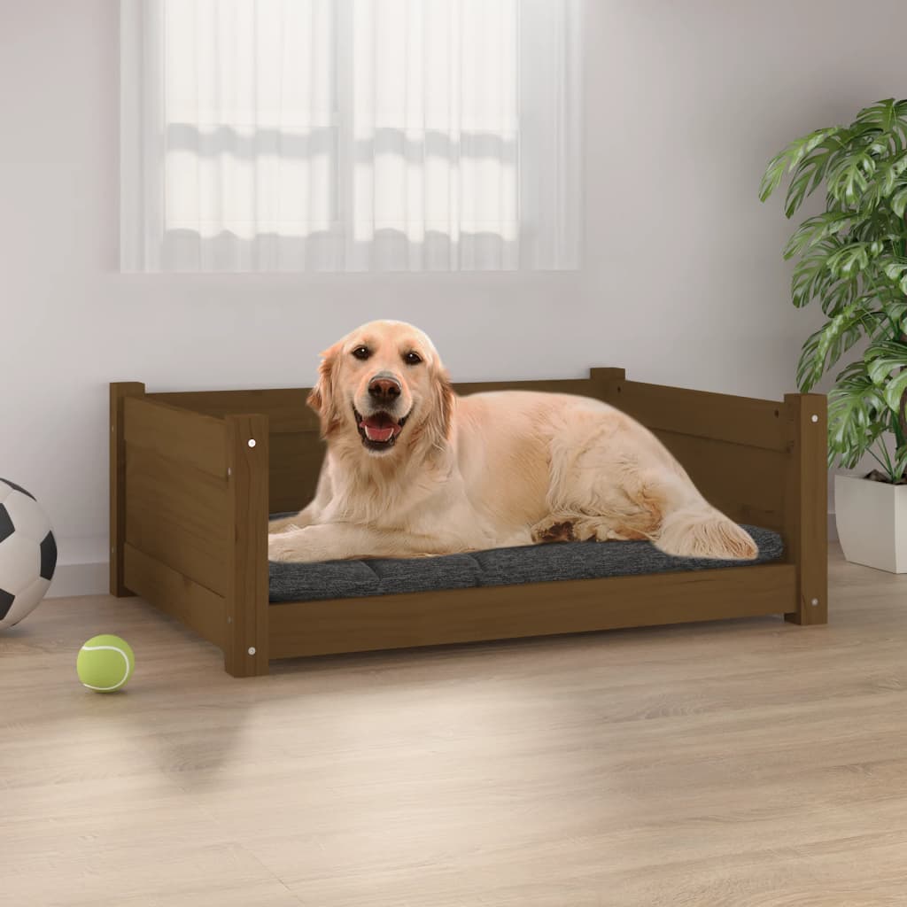 Vidaxl Dog Basket 75.5x55.5x28 cm Pine solide Honey Brown