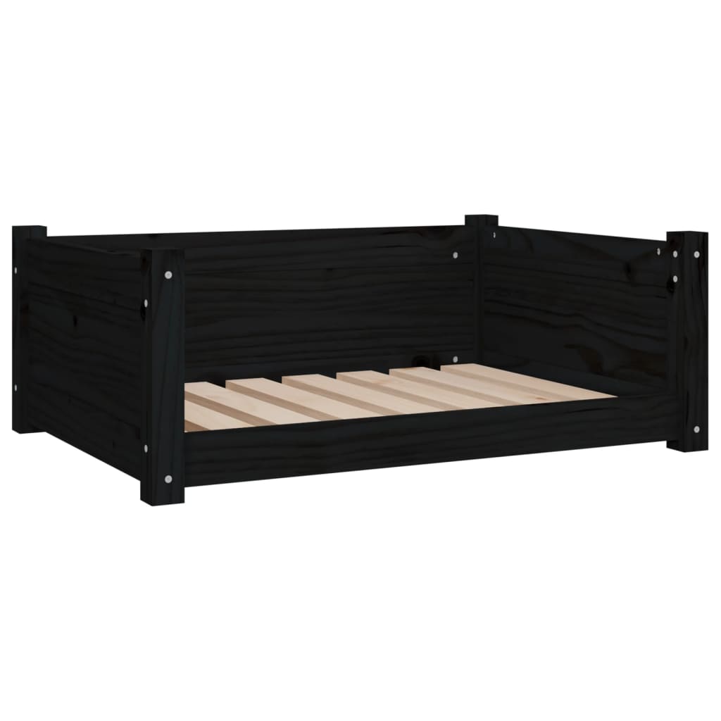Vidaxl Dog Basket 75.5x55.5x28 cm Pine solide en pin noir