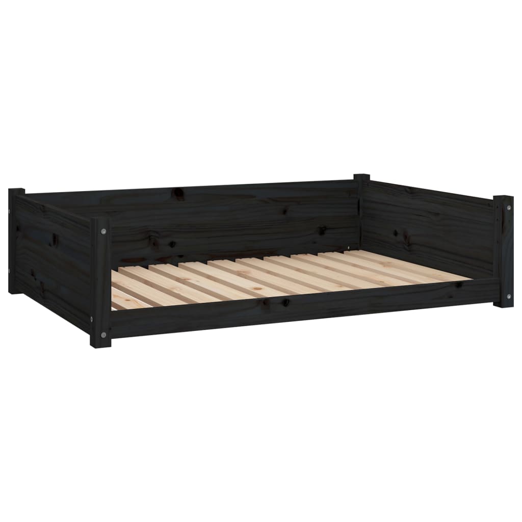 Panier de chien vidaxl 105.5x75.5x28 cm Pine solide noire