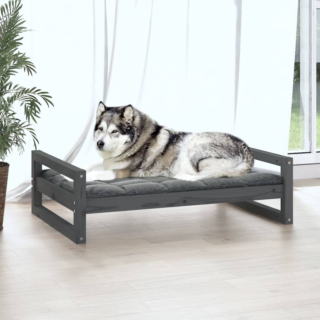 Vidaxl Dog Basket 105.5x75.5x28 cm Gris de pin solide