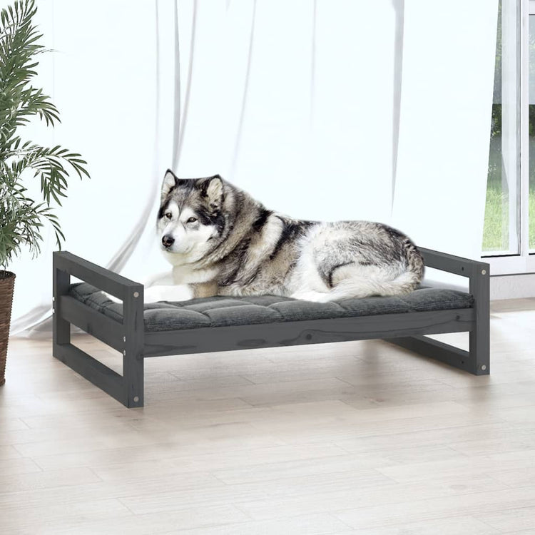 Vidaxl Dog Basket 105.5x75.5x28 cm Gris de pin solide