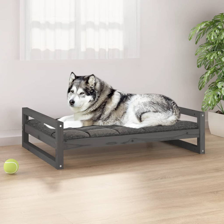 Vidaxl Dog Basket 105.5x75.5x28 cm Gris de pin solide