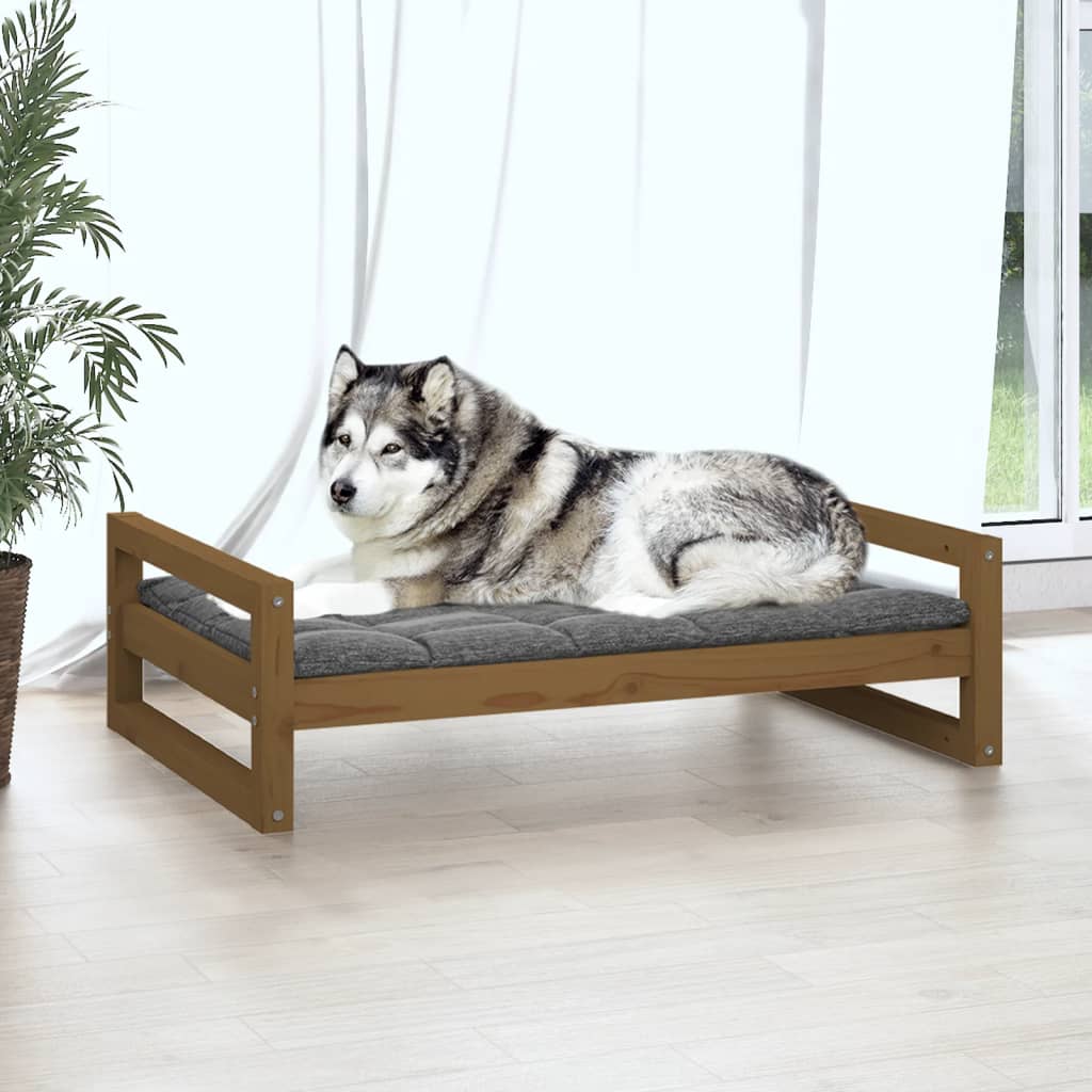 Vidaxl Dog Basket 105.5x75.5x28 cm Pine solide Honey Brown