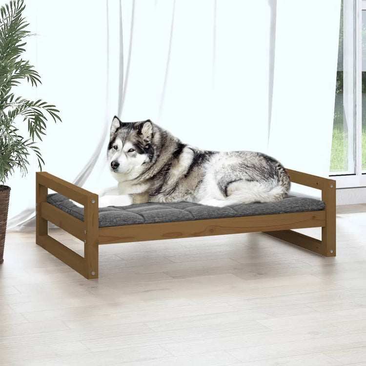 Vidaxl Dog Basket 105.5x75.5x28 cm Pine solide Honey Brown