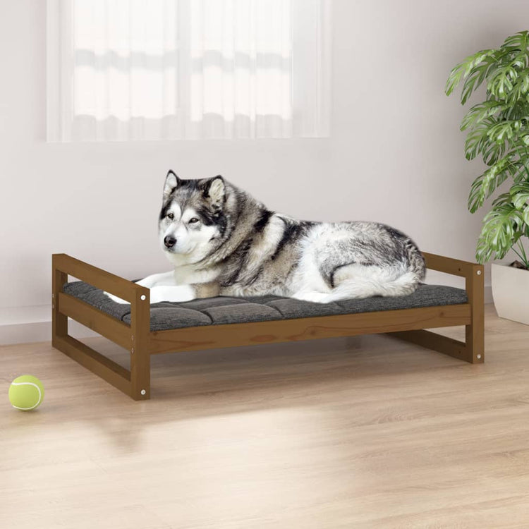 Vidaxl Dog Basket 105.5x75.5x28 cm Pine solide Honey Brown
