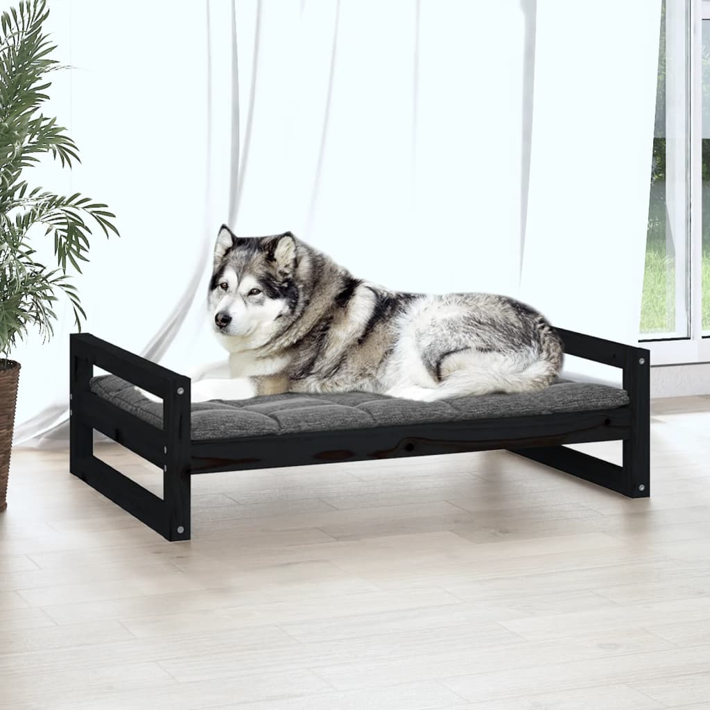 Vidaxl Dog Basket 105.5x75.5x28 cm Pine solide de pin noir