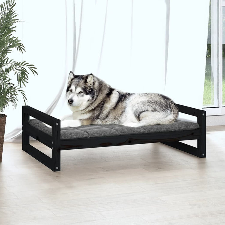 Vidaxl Dog Basket 105.5x75.5x28 cm Pine solide de pin noir