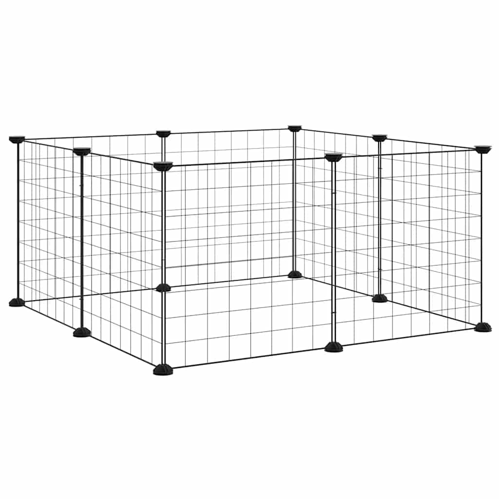 Cage Vidaxl pour animaux de compagnie avec 8 panneaux 35x35 cm en acier noir