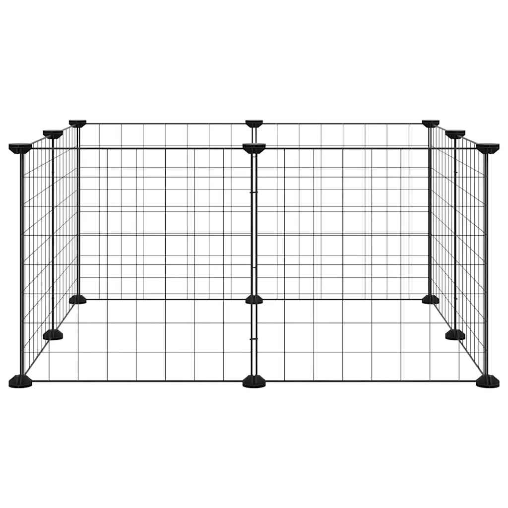 Cage Vidaxl pour animaux de compagnie avec 8 panneaux 35x35 cm en acier noir