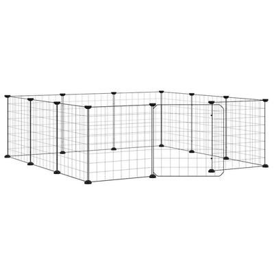 Vidaxl Petts Cage avec porte 12 panneaux 35x35 cm en acier noir