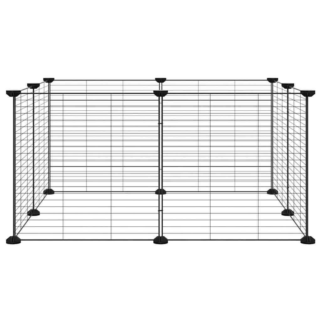 Cage Vidaxl pour animaux de compagnie avec 8 panneaux 35x35 cm en acier noir