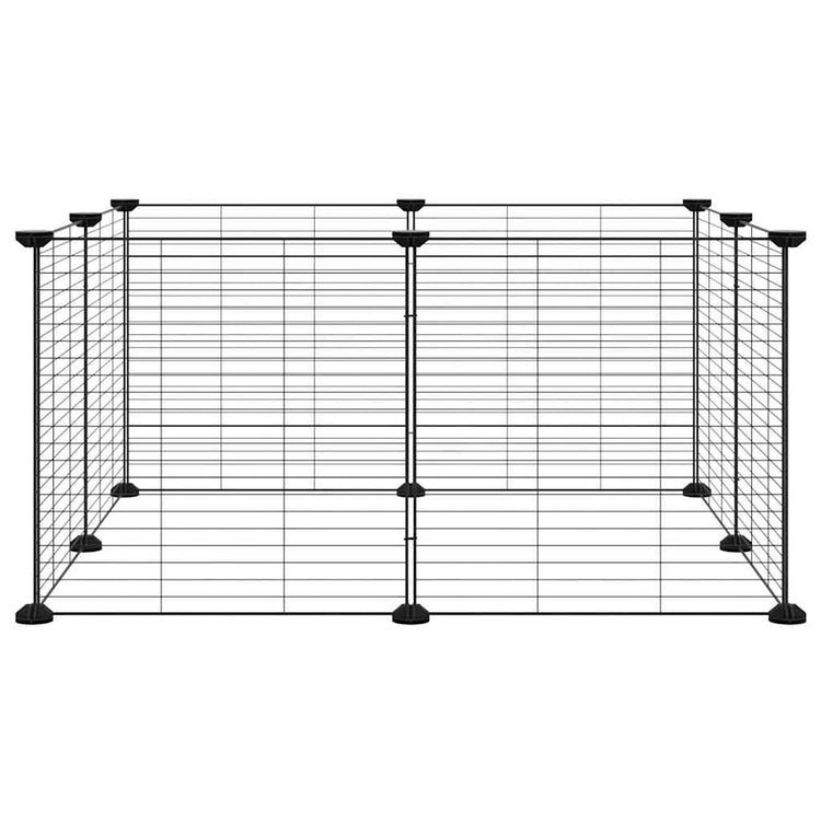 Cage Vidaxl pour animaux de compagnie avec 8 panneaux 35x35 cm en acier noir