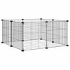 Vidaxl Petts Cage avec porte 8 panneaux 35x35 cm en acier noir