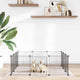 Vidaxl Petts Cage avec porte 12 panneaux 35x35 cm en acier noir