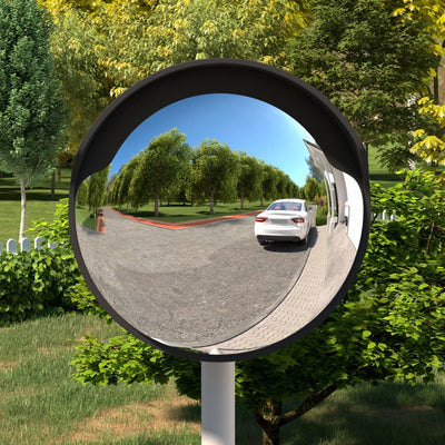 Miroir de trafic vidaxl pour le polycarbonate convexe extérieur Ø45 cm noir