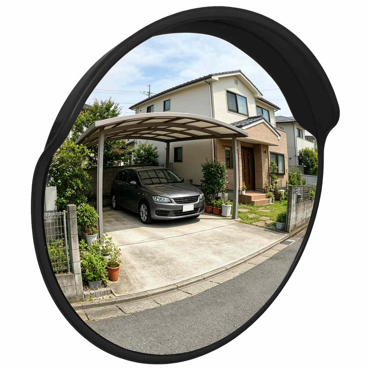 Miroir de trafic vidaxl pour le polycarbonate convexe extérieur Ø45 cm noir