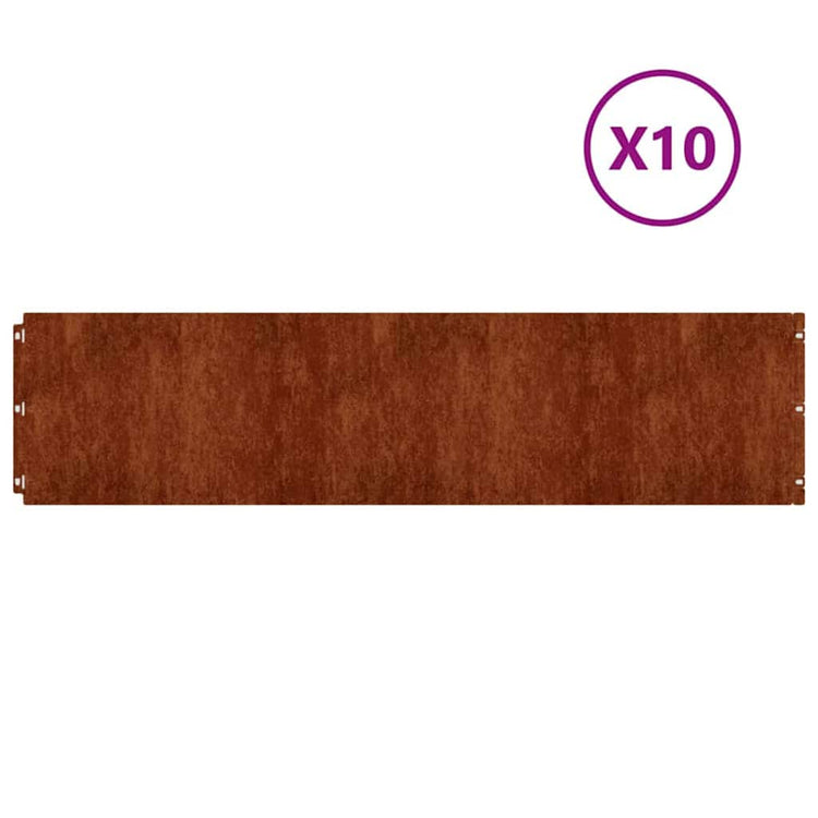Vidaxl Gazon Arêtes 10 pièces 25x103 cm Cortenstaal flexible
