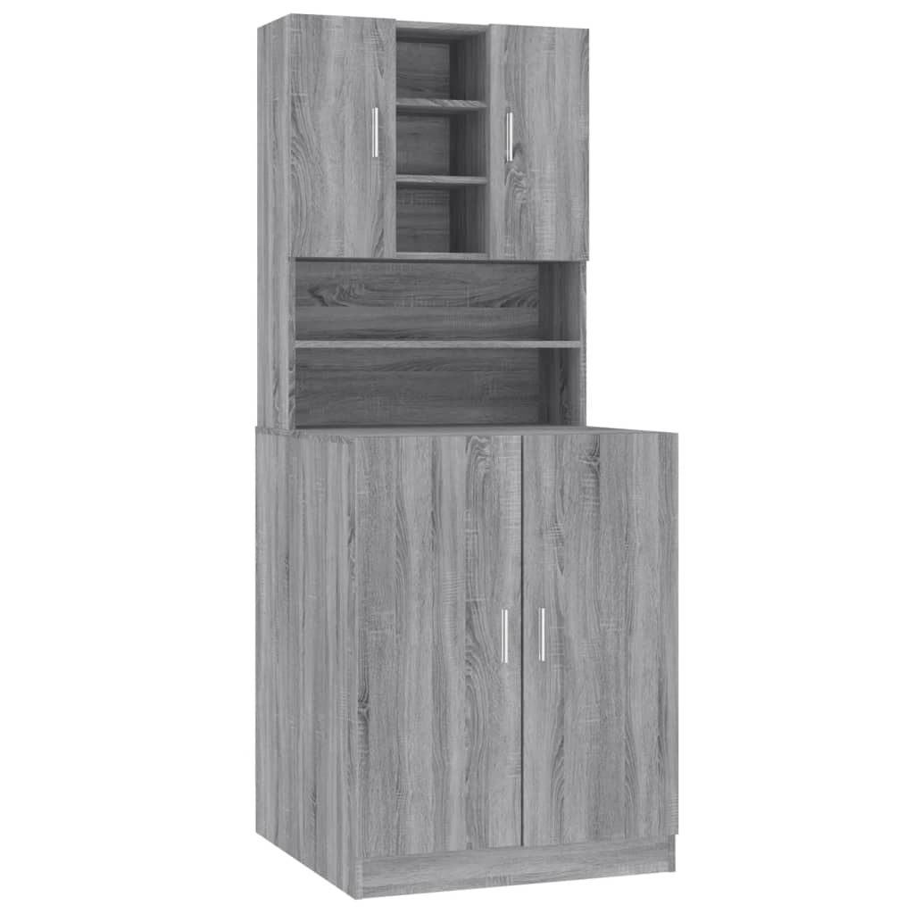 Vidaxl Washing Machine Cabinet transformé en bois Grey Sonoma Oak -Colored